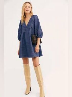 Free People Sweet Surrender Denim Mini Dress Size XS